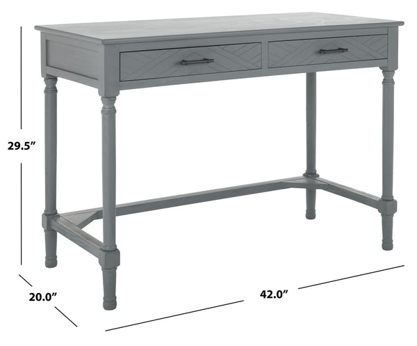 Peyton 2 Drawer Desk Distressed Grey  Wood DSK5705B