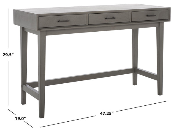 Hawthorn 3 Drawer Desk Distressed Grey Wood DSK5709B