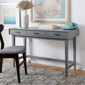 Hawthorn 3 Drawer Desk Distressed Grey Wood DSK5709B