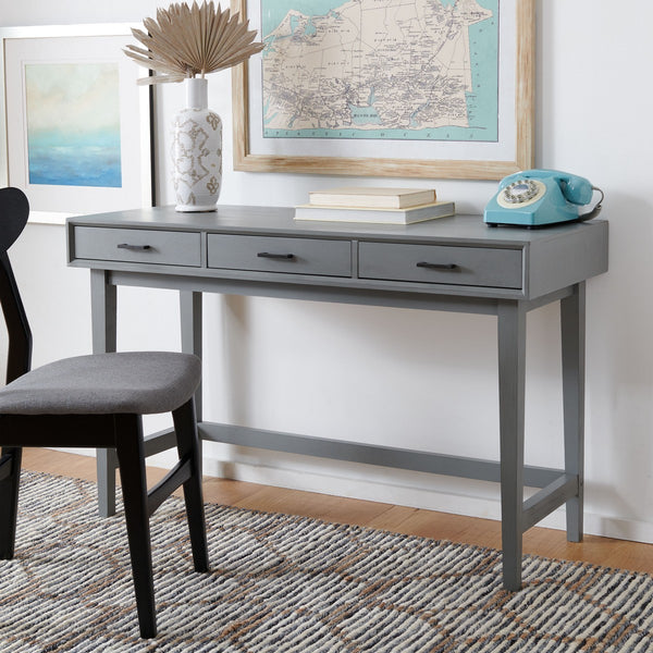 Hawthorn 3 Drawer Desk Distressed Grey Wood DSK5709B