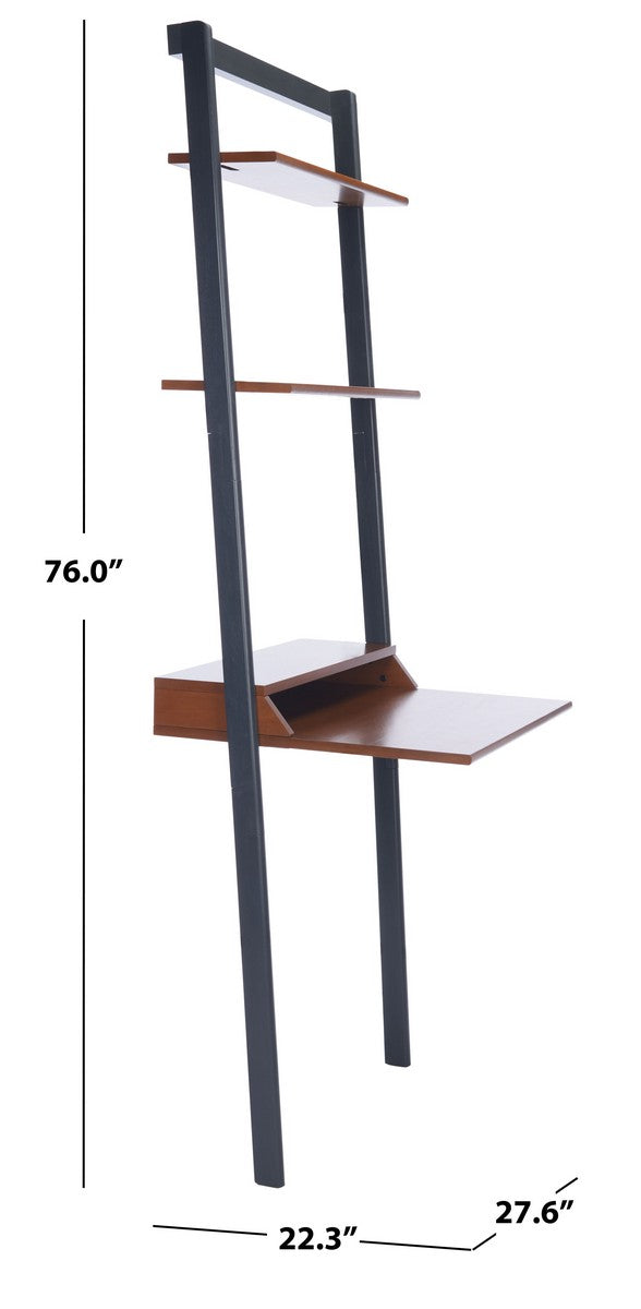 Pamella 2 Shelf Leaning Desk
