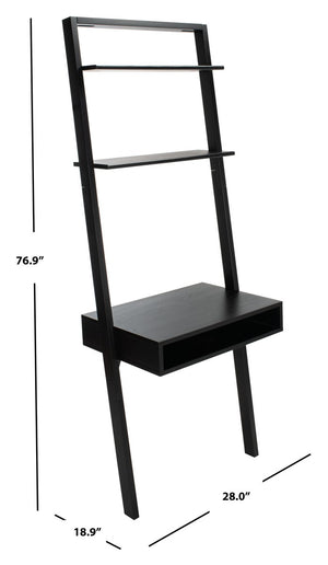Kamy 2 Shelf Leaning Desk Black Wood DSK9401D