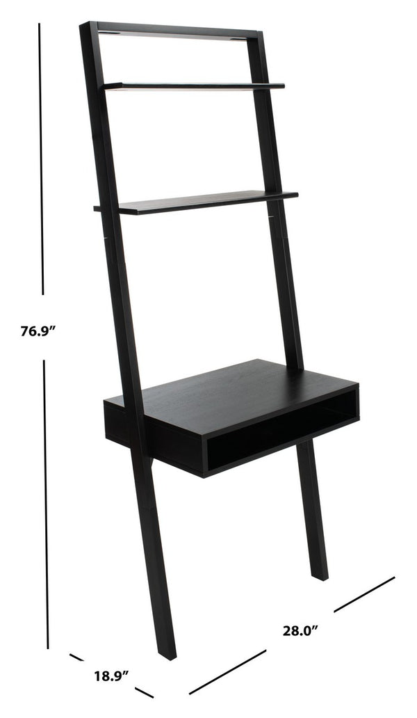 Kamy 2 Shelf Leaning Desk Black Wood DSK9401D