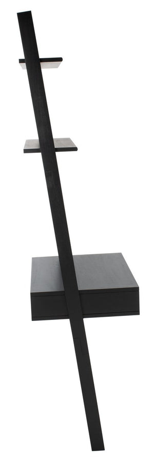 Kamy 2 Shelf Leaning Desk Black Wood DSK9401D