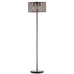 Mosiac Floor Lamp - Elegant Stained Glass Design with Jewel Tones, Oil Rubbed Bronze Base, 59.7" Height