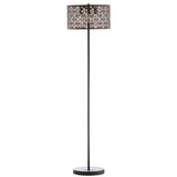 Mosiac Floor Lamp - Elegant Stained Glass Design with Jewel Tones, Oil Rubbed Bronze Base, 59.7" Height