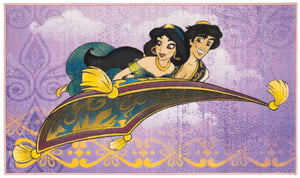 Disney Rugs Magic Carpet Ride Kids Power Loomed Polyamide Rug in Purple, Gold 5ft x 7ft