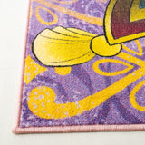 Disney Rugs Magic Carpet Ride Kids Power Loomed Polyamide Rug in Purple, Gold 5ft x 7ft