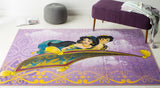 Disney Rugs Magic Carpet Ride Kids Power Loomed Polyamide Rug in Purple, Gold 5ft x 7ft