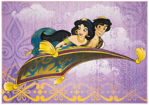 Disney Rugs Magic Carpet Ride Kids Power Loomed Polyamide Rug in Purple, Gold 5ft x 7ft
