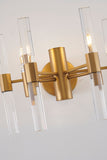 Bethel Brass Wall Sconce in Metal & Crystal