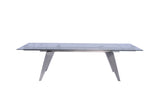 Kristy Extendable Dining Table 1/2" Tempered Clear Glass Top