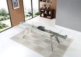 Kristy Extendable Dining Table 1/2" Tempered Clear Glass Top