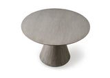 Kira Round Dining Table, Gray Oak Veneer Top And Base