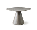 Kira Round Dining Table, Gray Oak Veneer Top And Base