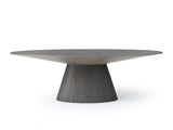 Bruno Oval Dining Table, Grey Oak Veneer,