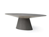 Bruno Oval Dining Table, Grey Oak Veneer,