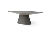 Bruno Oval Dining Table, Grey Oak Veneer,