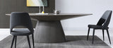 Bruno Oval Dining Table, Grey Oak Veneer,