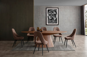 Bruno Oval Dining Table, Walnut Veneer