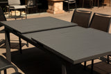 Alum Indoor / Outdoor Extendable Dining Table Grey Aluminium, Power-Coating Finished, Automatic ...