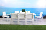 Rio Indoor/Outdoor Rectangle Aluminum Dining Table Matte White