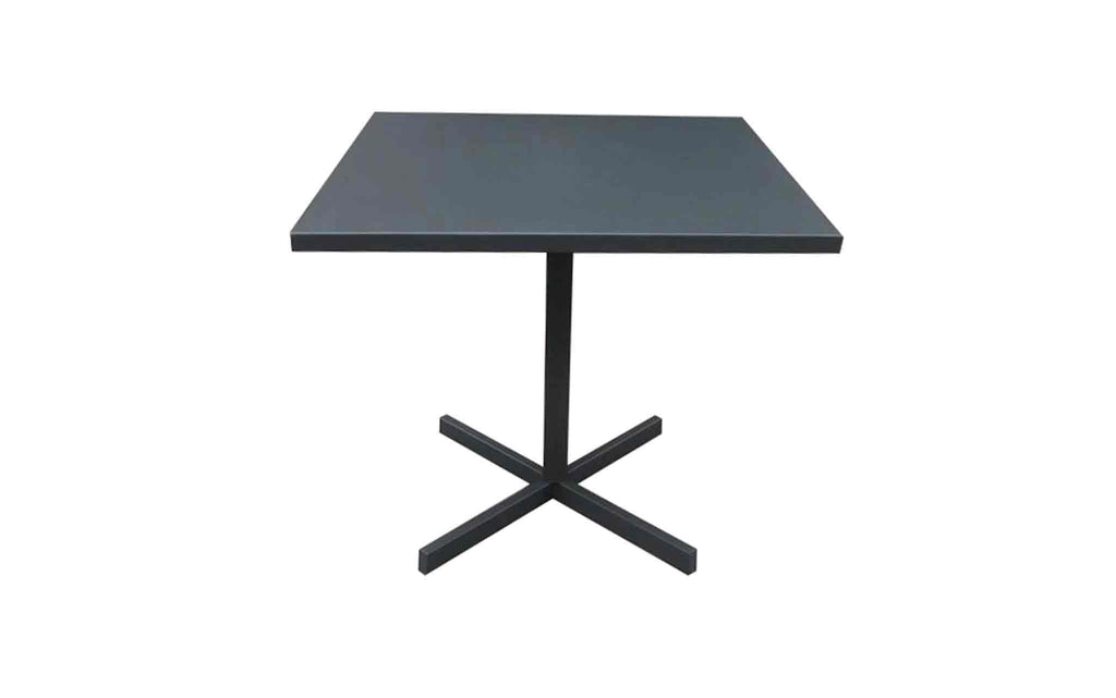 Belle Indoor/Outdoor Folding Square Dining Table In Grey Steel, 2Mm Steel Top, E-Coating And Pow...
