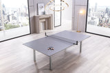 Tiana Tennis Game Table, Can Be Used As Large Dining Table, Dark Grey Ceramic Glass Top. Metal F...