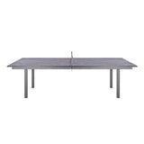 Tiana Tennis Game Table, Can Be Used As Large Dining Table, Dark Grey Ceramic Glass Top. Metal F...