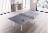 Tiana Tennis Game Table, Can Be Used As Large Dining Table, Light Grey Ceramic Glass Top. Metal ...