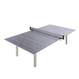 Tiana Tennis Game Table, Can Be Used As Large Dining Table, Light Grey Ceramic Glass Top. Metal ...