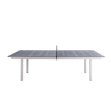 Tiana Tennis Game Table, Can Be Used As Large Dining Table, Light Grey Ceramic Glass Top. Metal ...