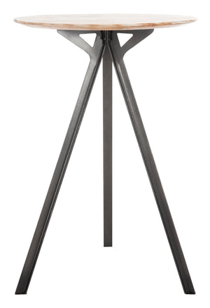 Axel Tripod Pub Table - Contemporary Grey Wash Finish with Chic Black Legs for Modern Living Spaces