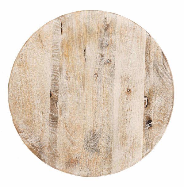 Axel Tripod Pub Table - Contemporary Grey Wash Finish with Chic Black Legs for Modern Living Spaces