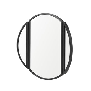 Walker Edison Dottie Modern/Contemporary Round Wall Mirror with Hinging Sides DTTA6JBL