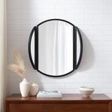 Walker Edison Dottie Modern/Contemporary Round Wall Mirror with Hinging Sides DTTA6JBL