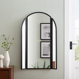 Walker Edison Dottie Modern/Contemporary 48" Arched Wall Mirror with Hinging Sides DTTA6JTBL