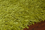 Chandra Rugs Duke 100% Polyester Hand-Woven Contemporary Shag Rug Green 9' x 13'