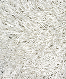 Chandra Rugs Duke 100% Polyester Hand-Woven Contemporary Shag Rug White 9' x 13'
