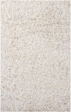 Chandra Rugs Duke 100% Polyester Hand-Woven Contemporary Shag Rug White 9' x 13'