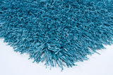 Chandra Rugs Duke 100% Polyester Hand-Woven Contemporary Shag Rug Blue 9' x 13'