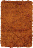 Chandra Rugs Duke 100% Polyester Hand-Woven Contemporary Shag Rug Orange/Rust 9' x 13'