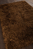 Chandra Rugs Duke 100% Polyester Hand-Woven Contemporary Shag Rug Brown 9' x 13'