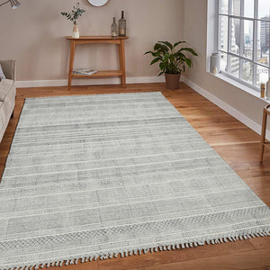 AMER Rugs DUNE DUN-1 Flat-Weave Geometric Transitional Area Rug Charcoal 8'6" x 12'