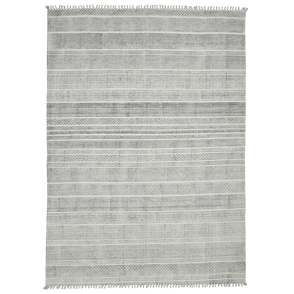 AMER Rugs DUNE DUN-1 Flat-Weave Geometric Transitional Area Rug Charcoal 8'6" x 12'