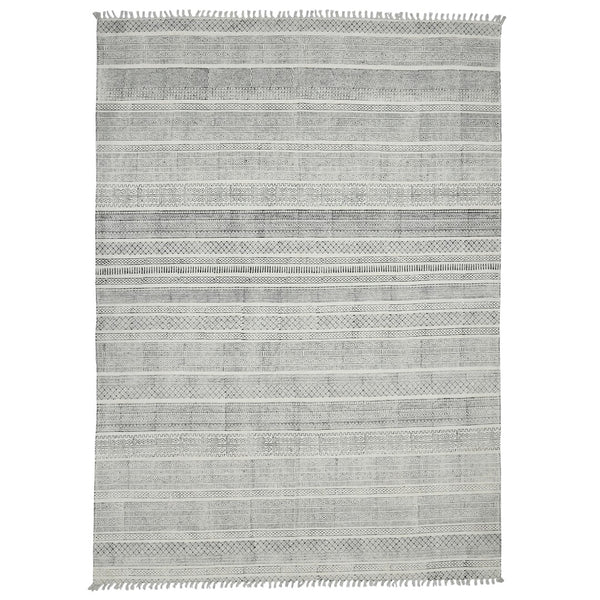 AMER Rugs DUNE DUN-1 Flat-Weave Geometric Transitional Area Rug Charcoal 8'6" x 12'