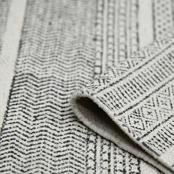 AMER Rugs DUNE DUN-1 Flat-Weave Geometric Transitional Area Rug Charcoal 8'6" x 12'