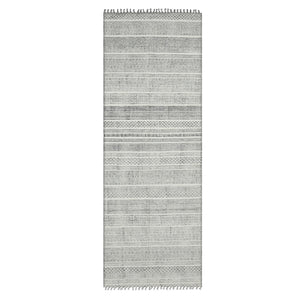 AMER Rugs DUNE DUN-1 Flat-Weave Geometric Transitional Area Rug Charcoal 2'6" x 8'