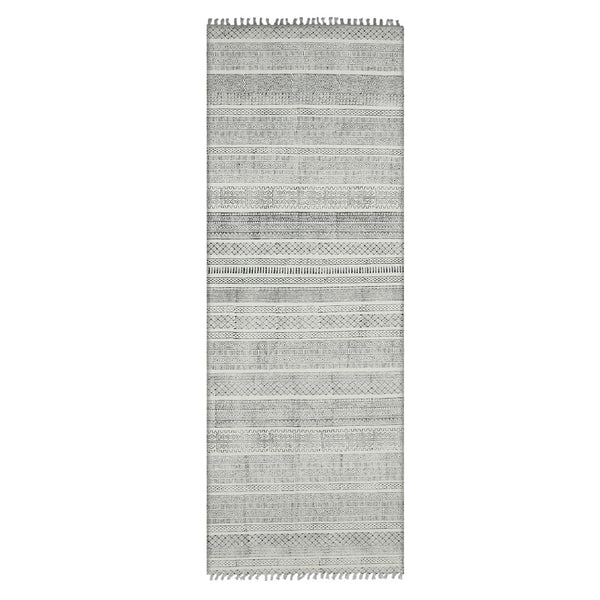 AMER Rugs DUNE DUN-1 Flat-Weave Geometric Transitional Area Rug Charcoal 2'6" x 8'