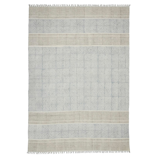 AMER Rugs DUNE DUN-4 Flat-Weave Oriental Transitional Area Rug Stone Blue 8'6" x 12'